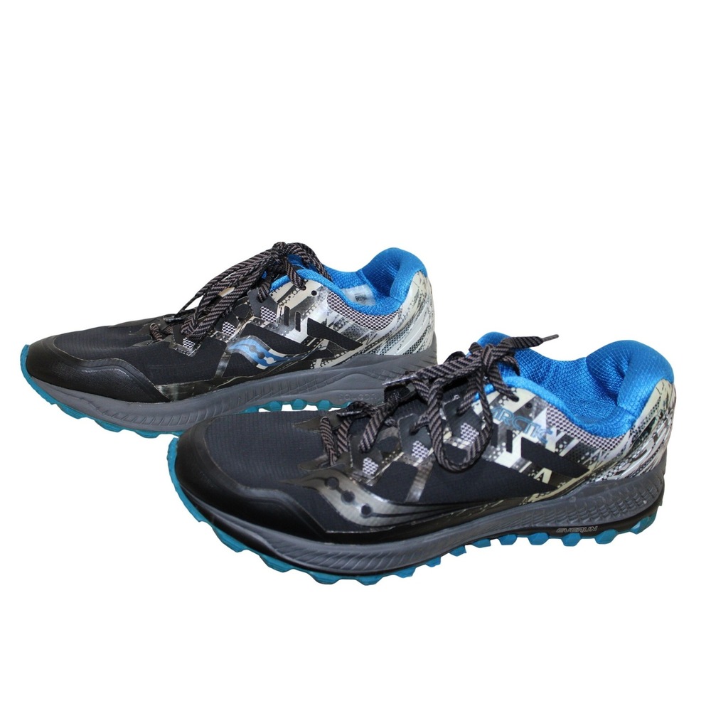 Saucony Peregrine 8 ICE+ Running Shoes Mens 11.5 Black Blue Excellent S20450-1 - Picture 3 of 7